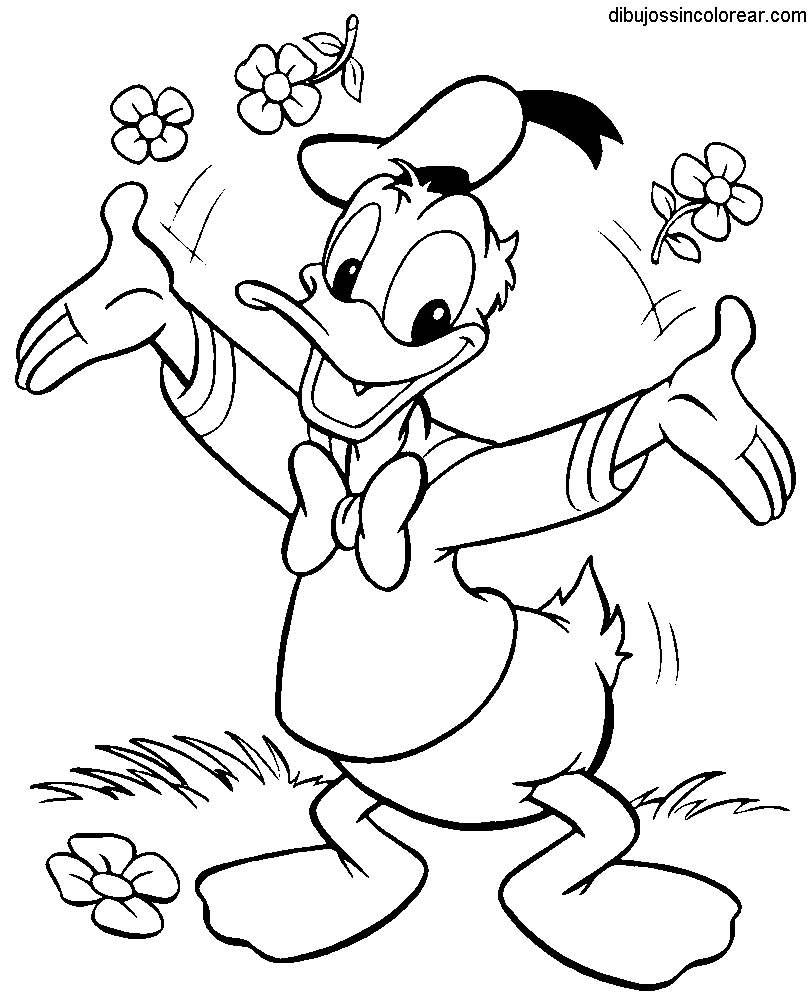 Dibujos Sin Colorear: Dibujos del Pato Donald para Colorear