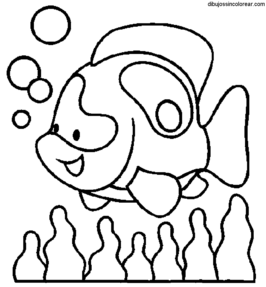 Dibujos Sin Colorear: Dibujos de Peces para Colorear