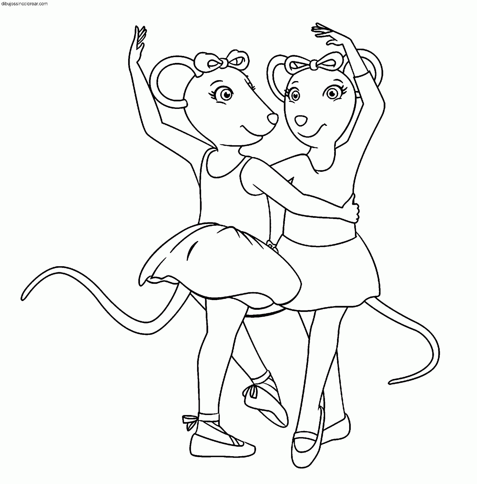 Dibujos Sin Colorear: Dibujos de personajes de Angelina Ballerina ...