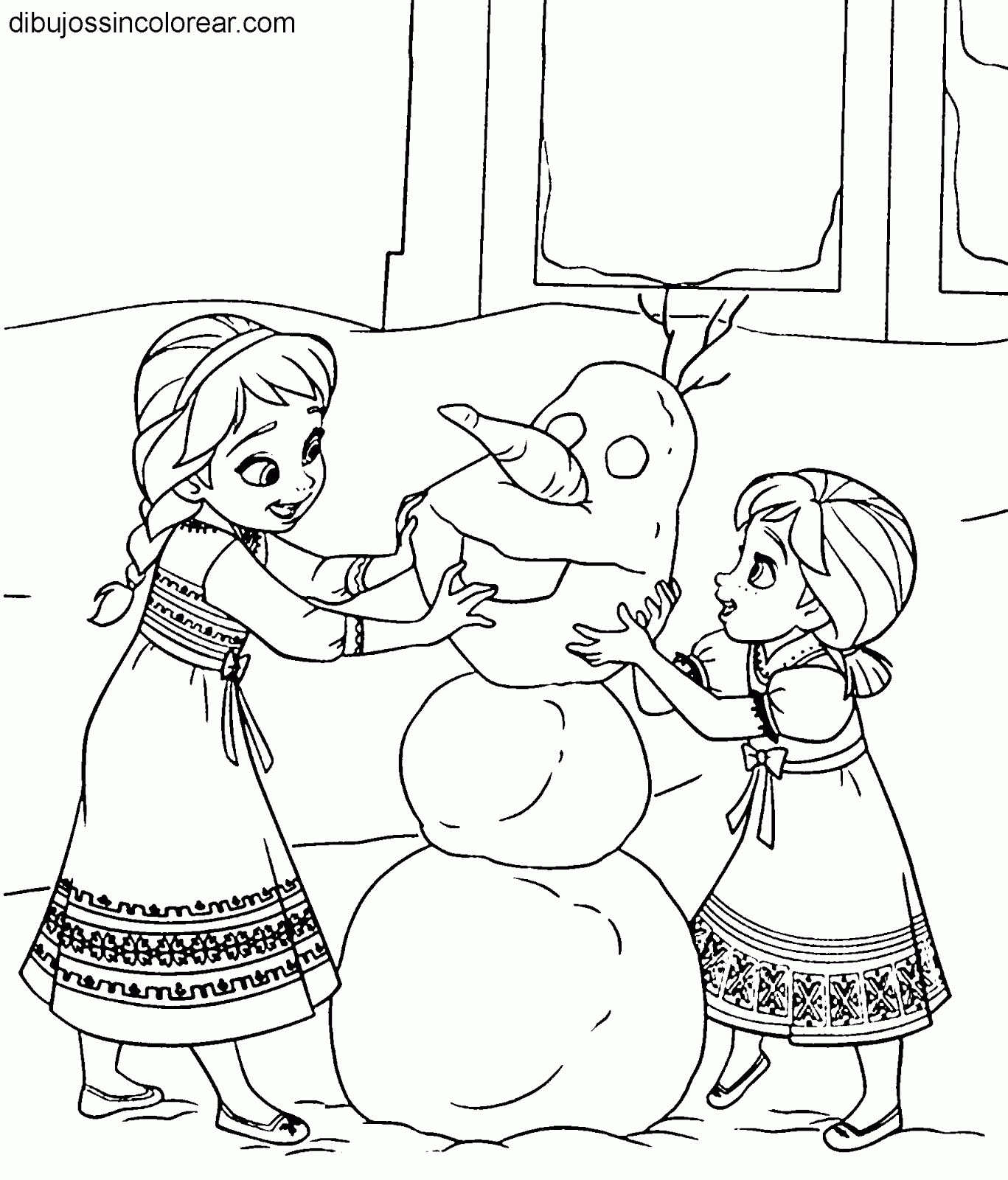 Dibujos Sin Colorear: Dibujos de personajes de Frozen (Princesas ...