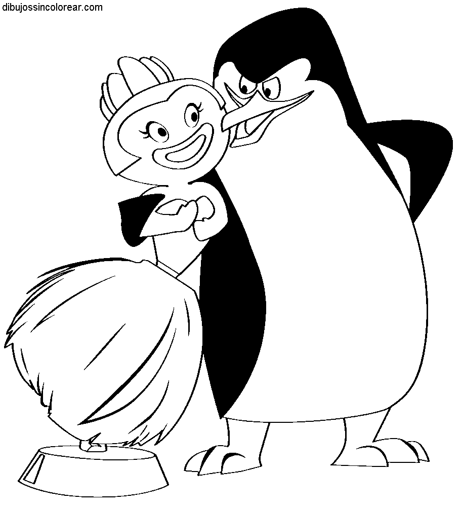 Dibujos Sin Colorear: Dibujos de los Personajes de Pingüinos de ...