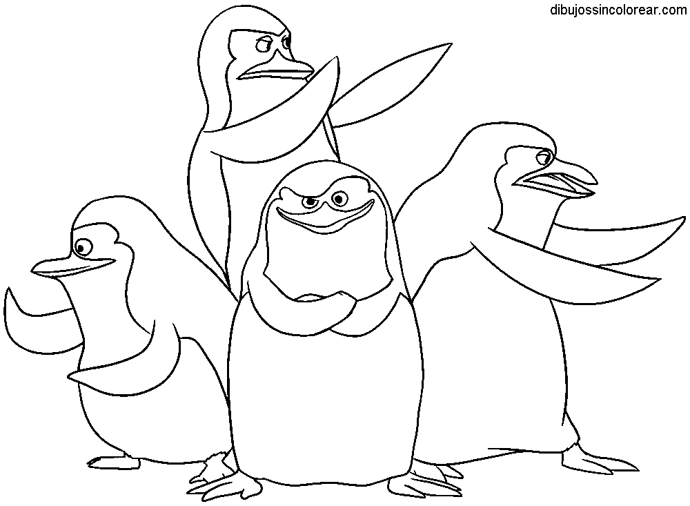 Dibujos Sin Colorear: Dibujos de los Personajes de Pingüinos de ...