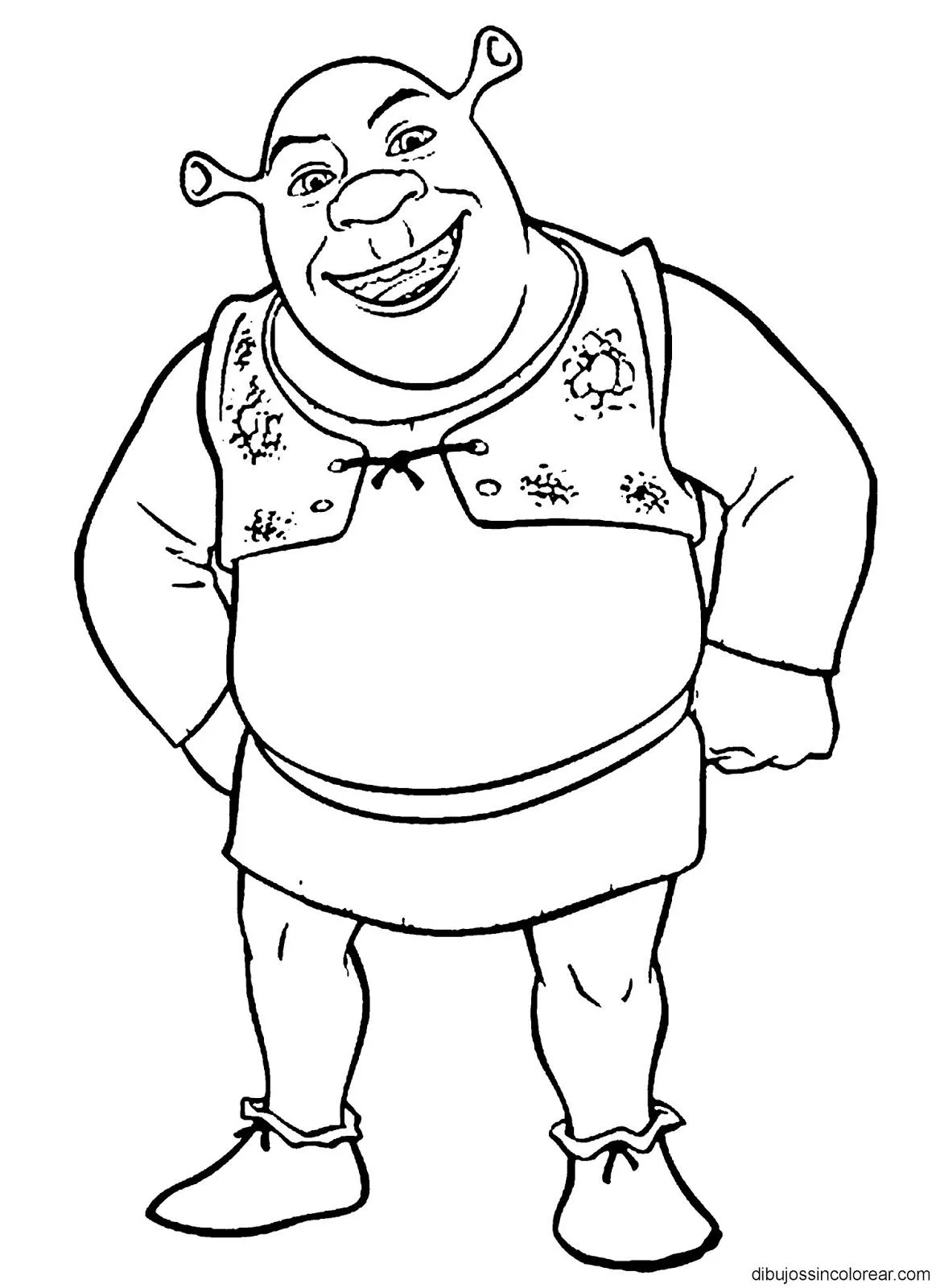 Dibujos Sin Colorear: Dibujos de Personajes de Shrek para Colorear