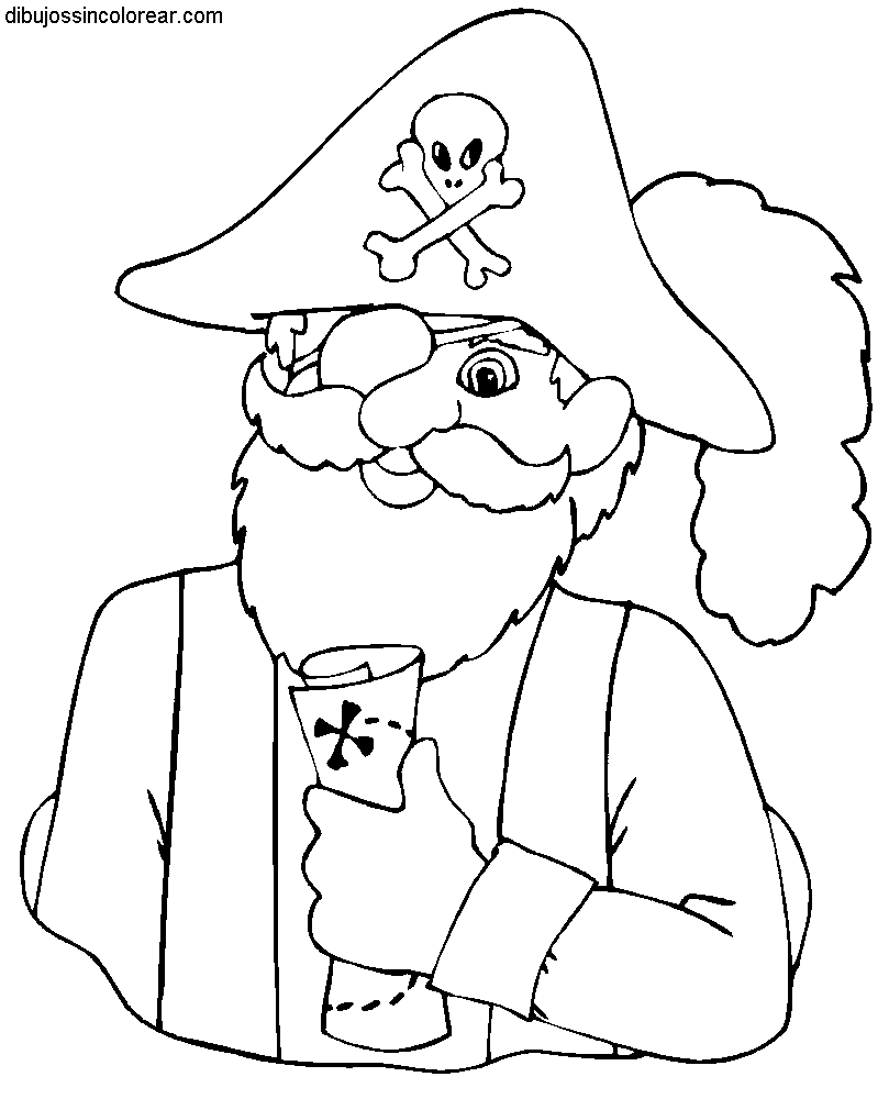 Dibujos Sin Colorear: Dibujos de Piratas para Colorear