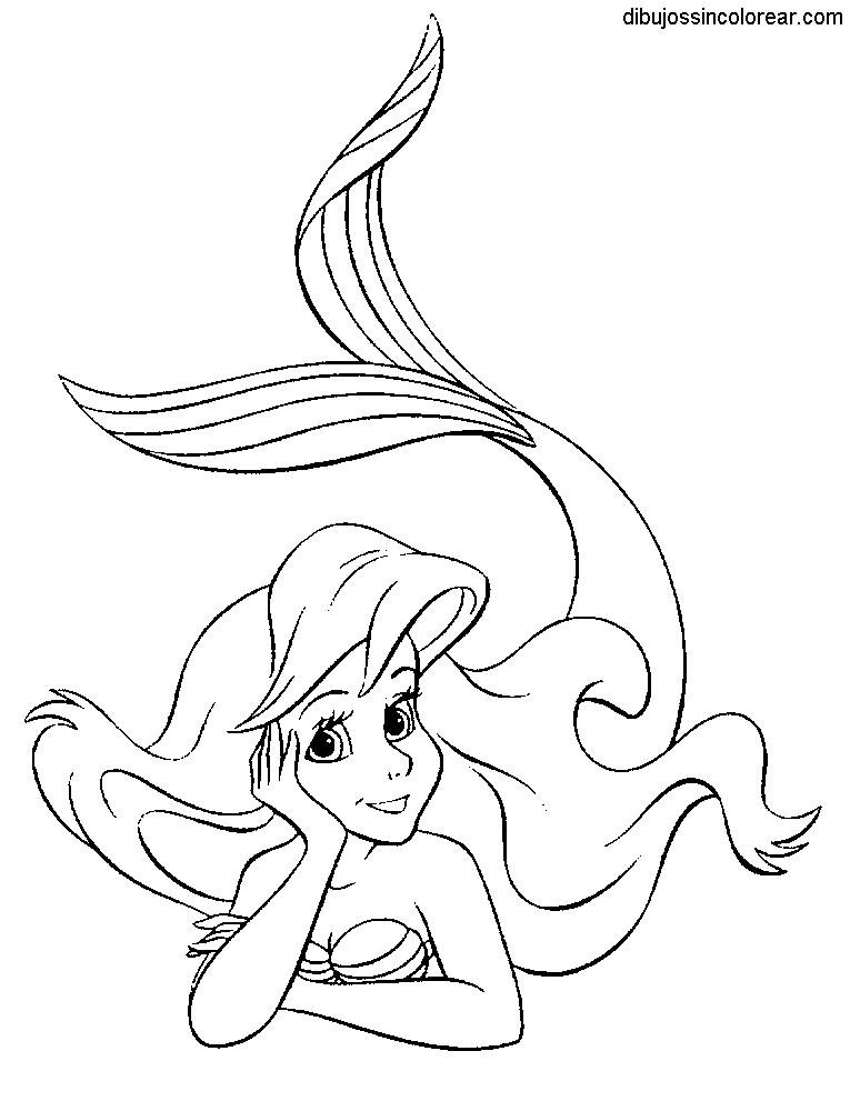 Dibujos Sin Colorear: Dibujos de la Sirenita (Princesa Disney ...