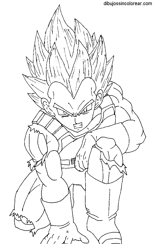 Dibujos Sin Colorear: Dibujos de Vegeta (Dragonball) para Colorear