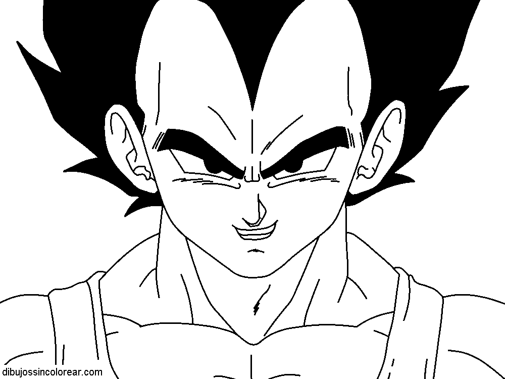 Dibujos Sin Colorear: Dibujos de Vegeta (Dragonball) para Colorear