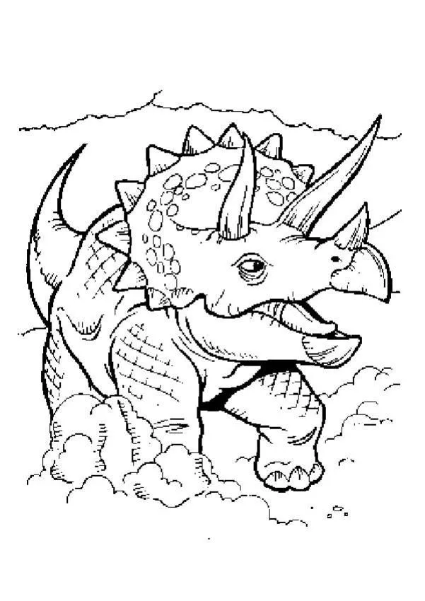 Dibujos para colorear DINOSAURIOS, Triceratops bebé para imprimir