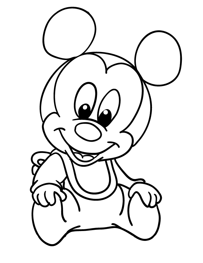 Dibujos de Mickey bebe para colorear