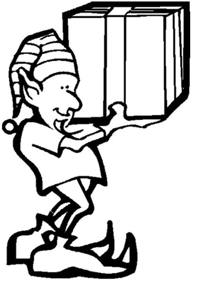 Dibujos para colorear: Duende de Navidad para colorear