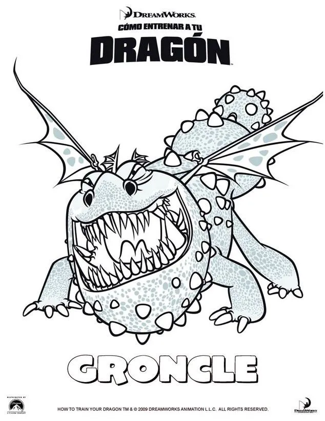 Dibujos para colorear COMO ENTRENAR A TU DRAGON - GRONCLE