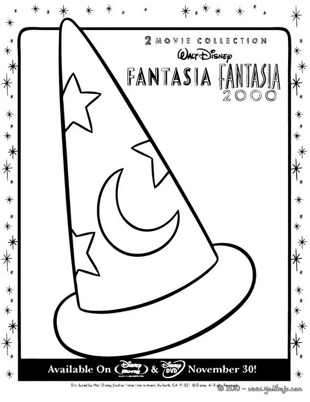 Dibujos para colorear FANTASIA 2000, Sombrero mágico para imprimir