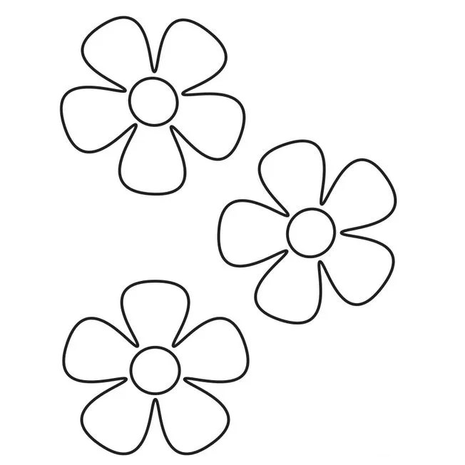 dibujos para colorear de flor de 5 petalos | Páginas para colorear de flores,  Flores simples, Páginas para colorear preescolar