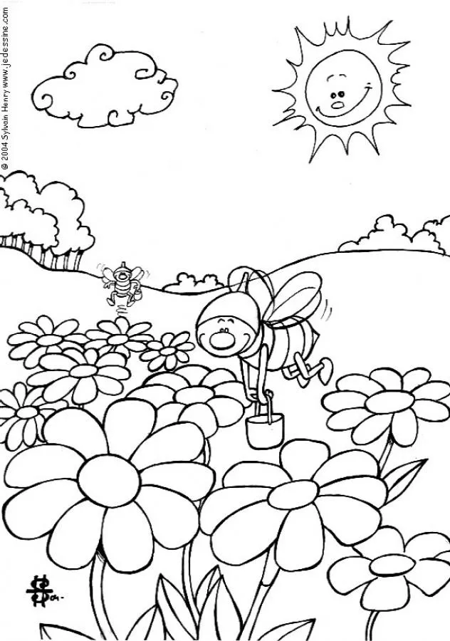 dibujos para colorear de flores de primavera