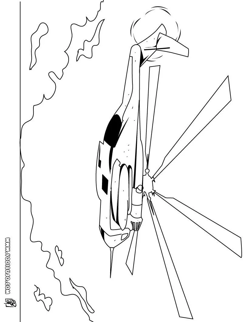 Dibujos para colorear HELICOPTEROS, un helicoptero militar para ...