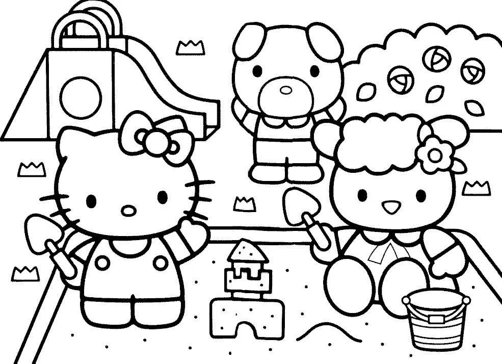 Dibujos para colorear de Hello Kitty para imprimir gratis.