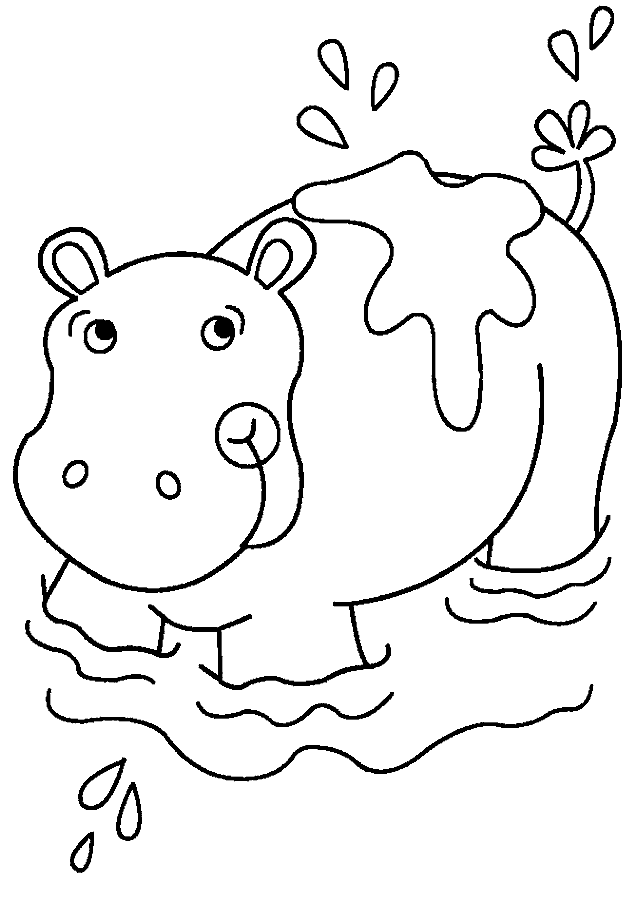 Dibujos para colorear de Hipopotamos, Hippopotamidae, Hippopotamus ...