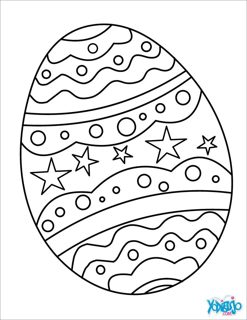 Dibujos para colorear HUEVOS DE PASCUA, Huevo pintado para imprimir