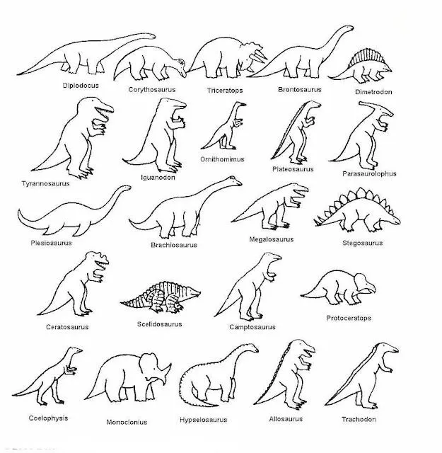 Dibujos para pintar de dinosaurios - Imagui