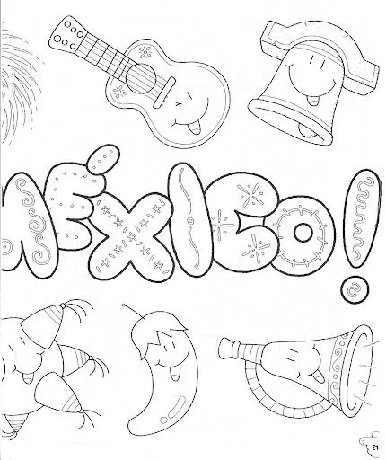 Dibujos para colorear de la independencia de mexico para niños ...