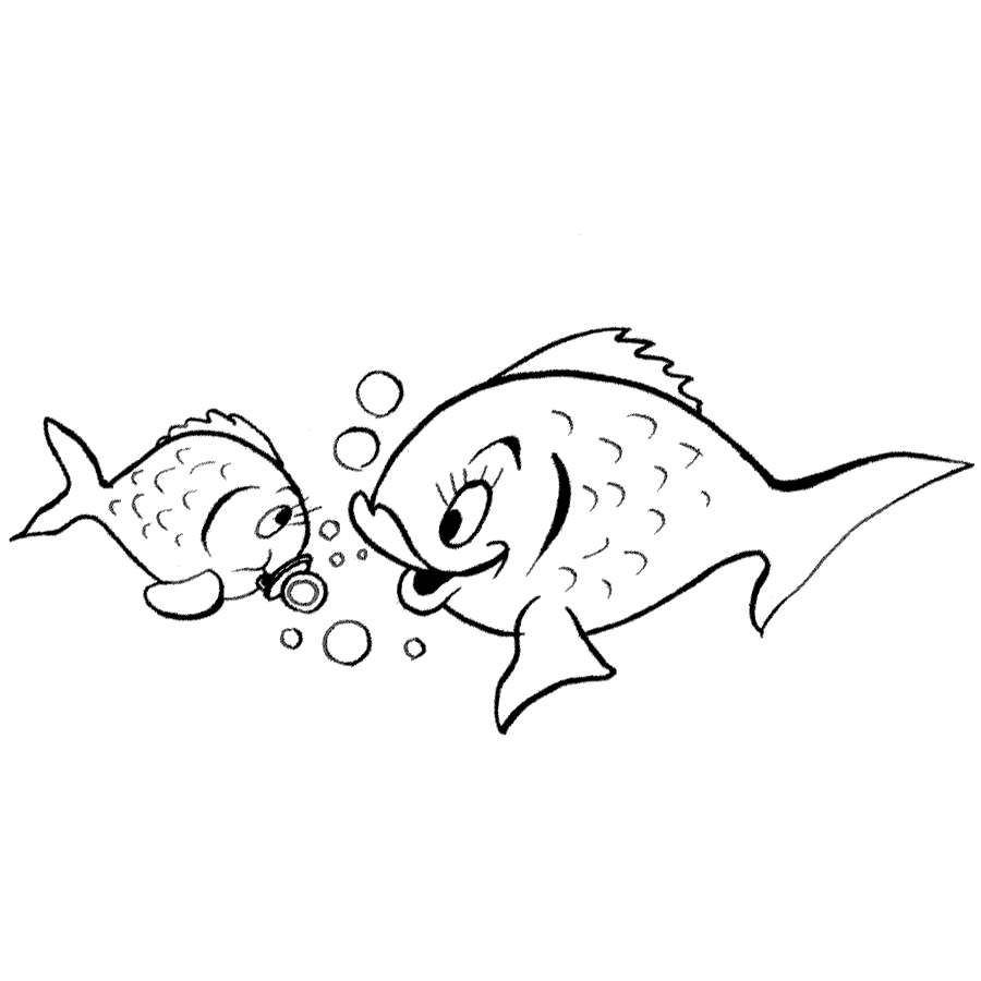 Dos Peces para colorear ~ Dibujos para Colorear Infantil