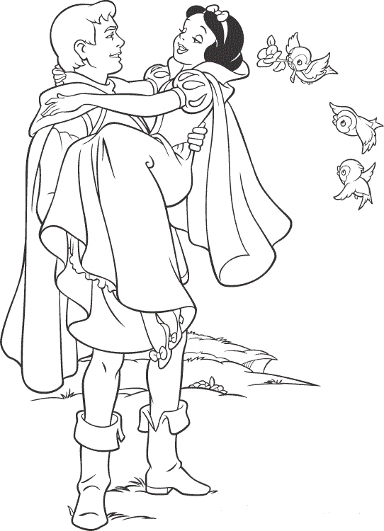 Dibujos para colorear infantiles de Blanca Nieves y Los Siete ...