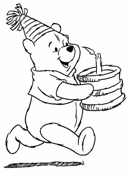 DIBUJOS PARA COLOREAR INFANTILES:WINNIE THE POOH TARTA DE ...