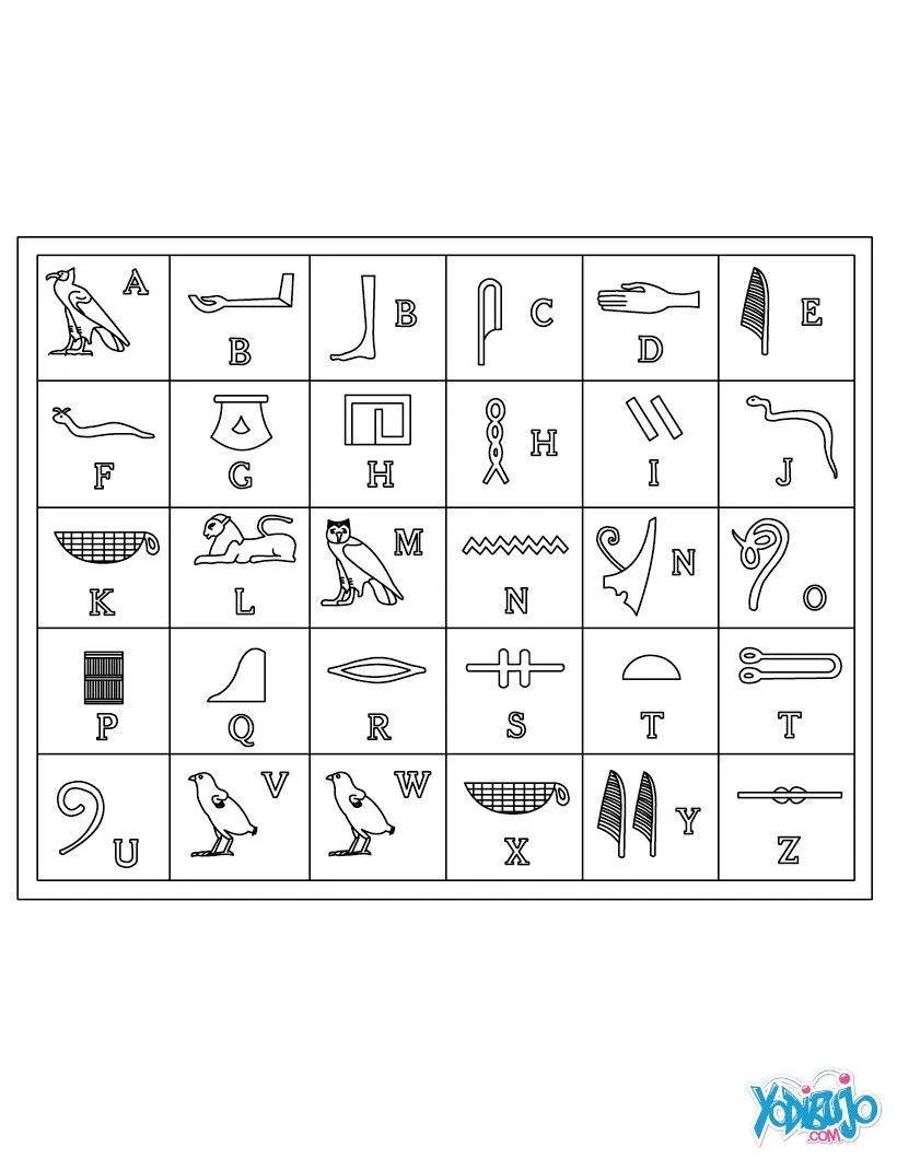 Dibujos para colorear jeroglifico egipcio - es.hellokids.com