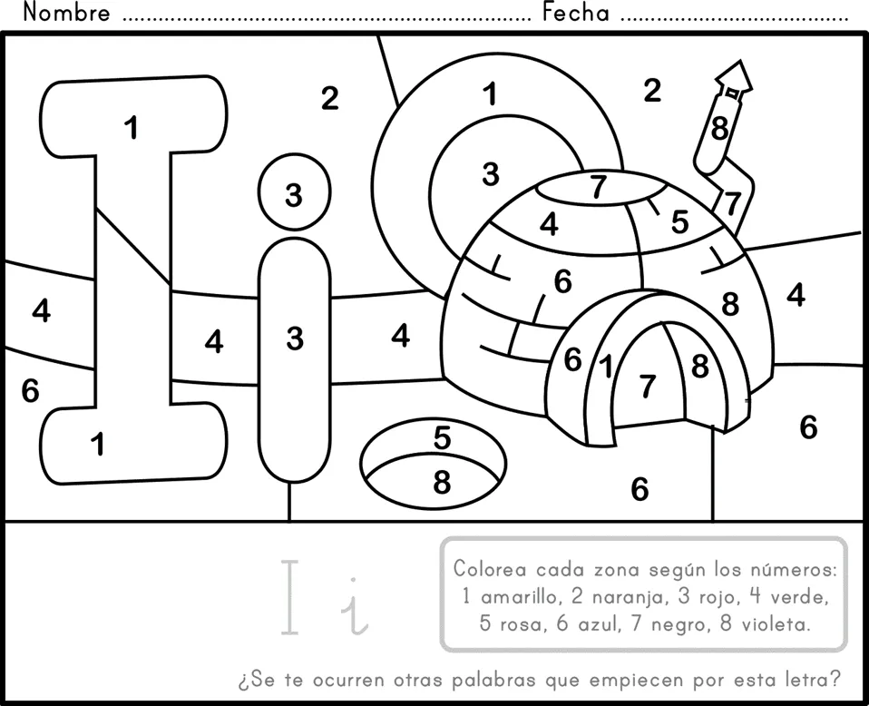 Dibujos para colorear con la vocal I - Imagui