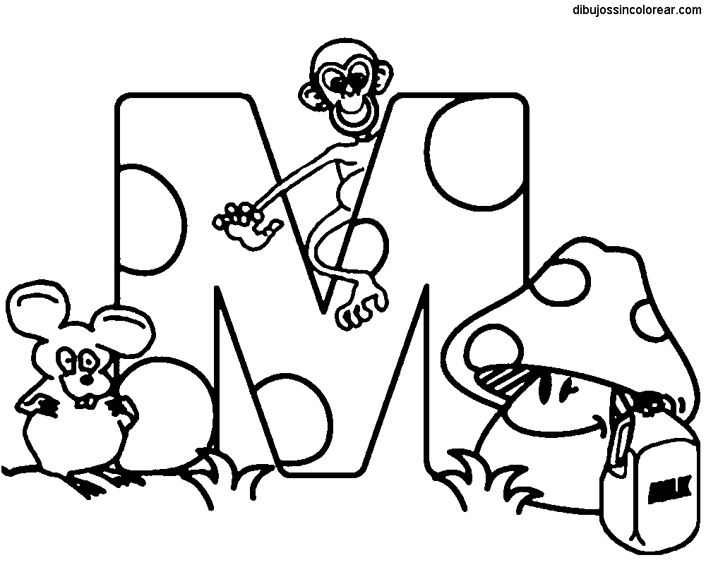 Dibujos Sin Colorear: Letras del Alfabeto para Colorear (K, L, M ...