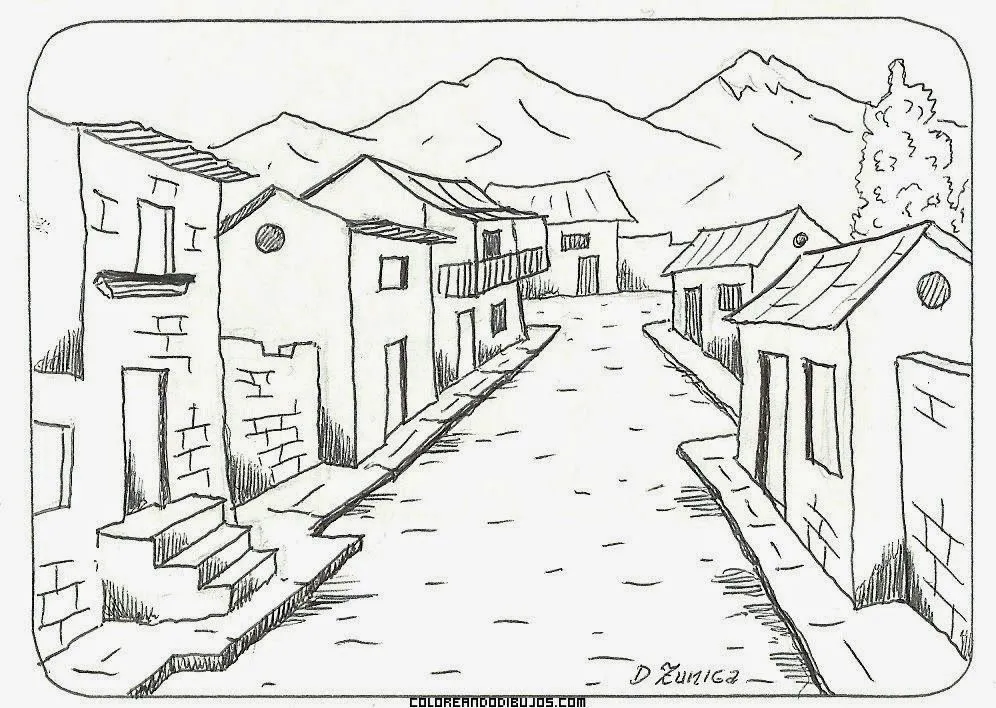 Dibujos para colorear. Maestra de Infantil y Primaria.: Pueblos y ciudades para  colorear. Towns and cities coloring pages.