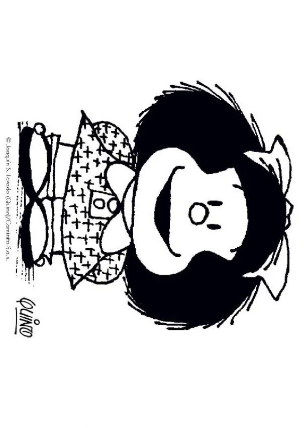 Dibujos para colorear MAFALDA, Mafalda seria para imprimir