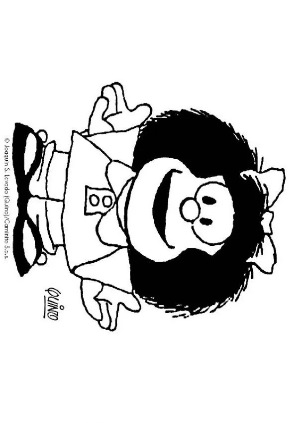 Dibujos para colorear MAFALDA, Mafalda sonrisa para imprimir