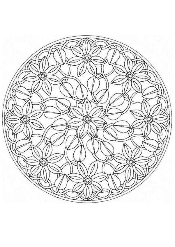 Mandala Flores de verano - MANDALAS DE FLORES para colorear