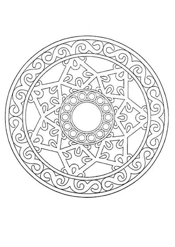 Dibujos para colorear MANDALAS para jovenes - Mandala azteca