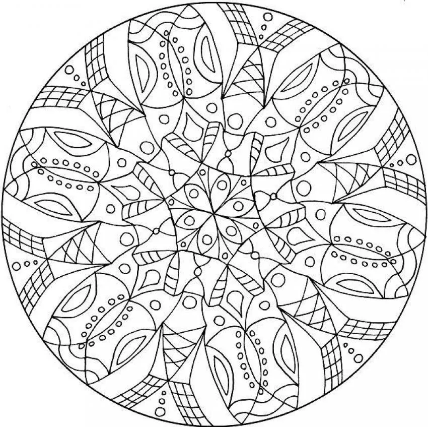 Dibujos para colorear MANDALAS para jovenes - Mandala azteca