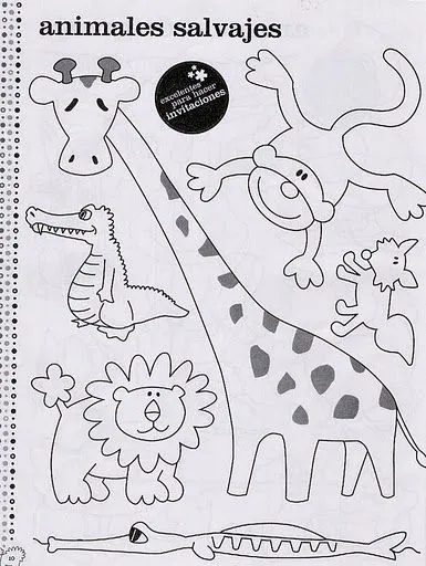 Dibujos para Colorear y Manualidades: Goma eva animales de la selva