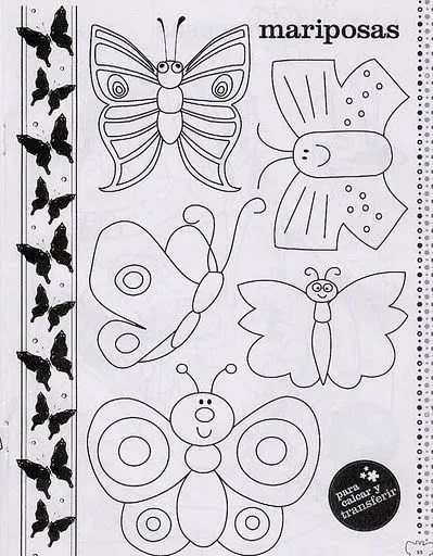 Dibujos para Colorear y Manualidades: Goma eva mariposas