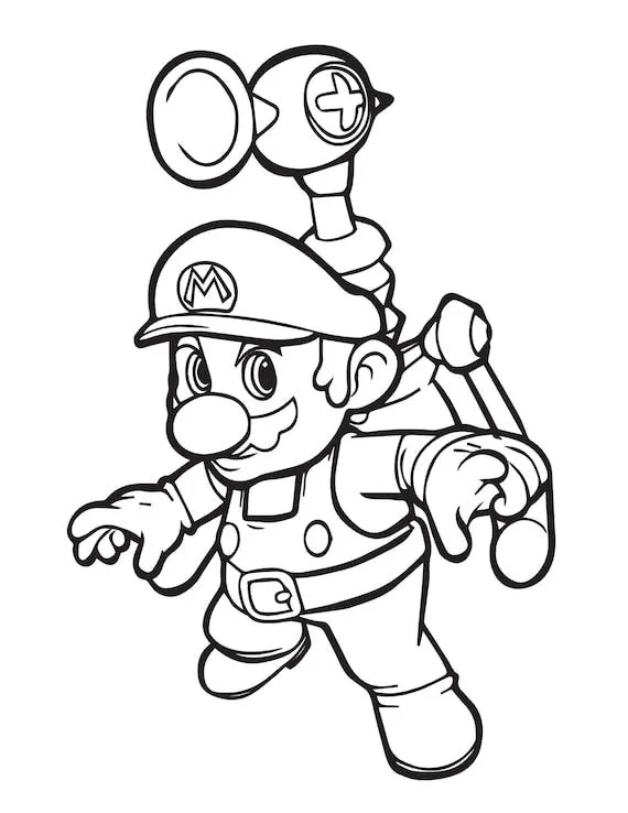 Dibujos para colorear Mario - Etsy México