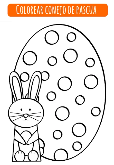 Dibujos para Colorear: Colorear conejo de Pascua