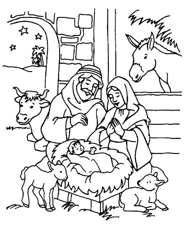 Dibujos para colorear del Nacimiento de Jesus | Dibujos para Niños