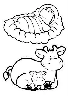 DIBUJOS PARA COLOREAR NAVIDEÑOS:EL NIÑO JESUS Y LAS MULAS : COSAS ...