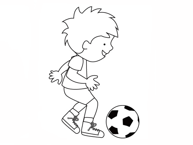 Imprimir dibujos para colorear : Niño dando toques al balón