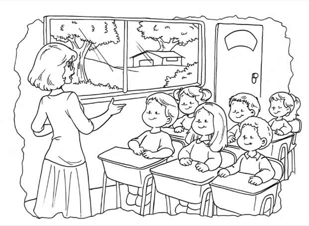 Imagenes de profesora con niños para colorear - Imagui