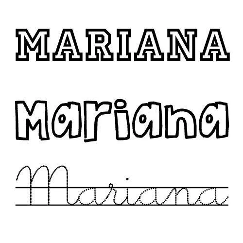 Dibujos para colorear del nombre Mariana - Nombres del santo de ...