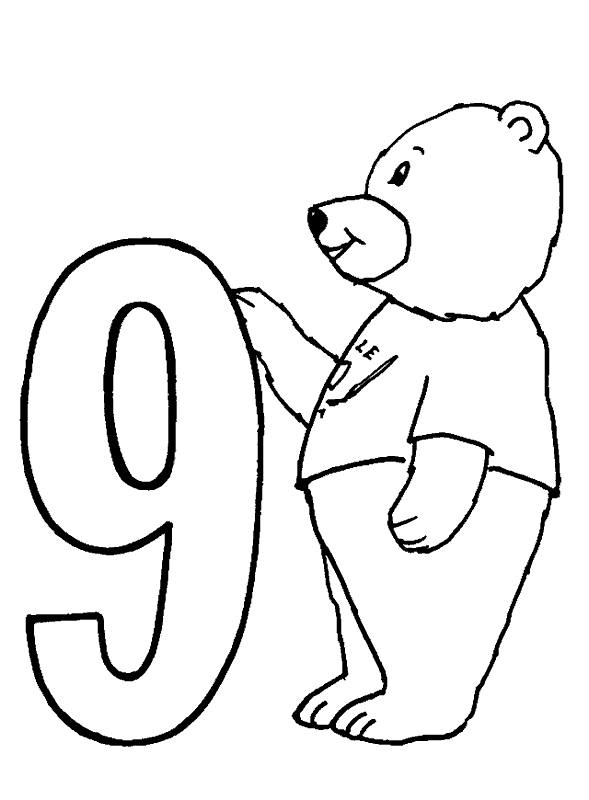 Dibujos para colorear de Numeros de osito, Plantillas para ...