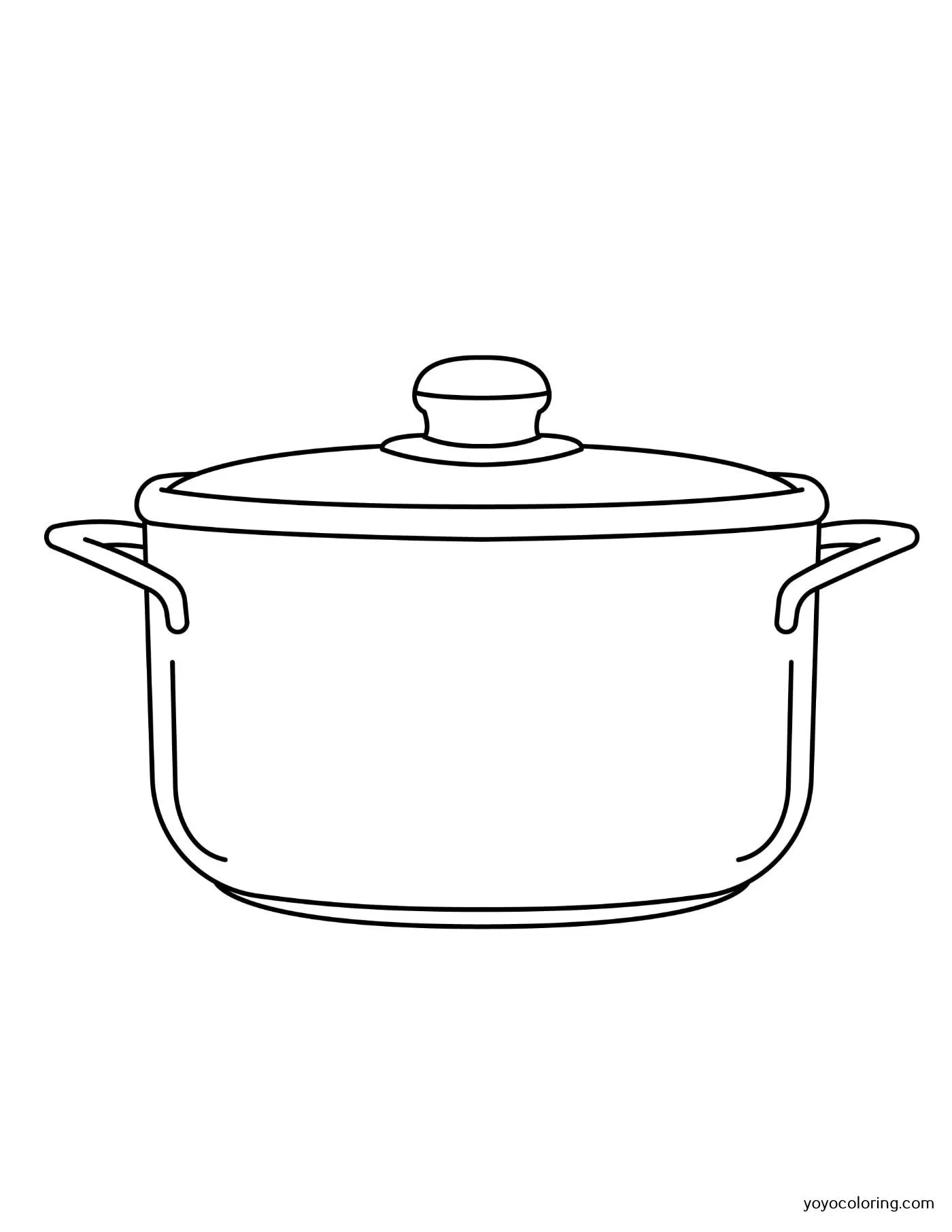 Dibujos para colorear de ollas de cocina ᗎ Plantilla de pintura imprimible