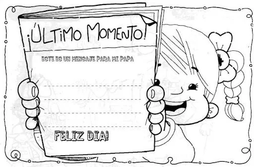 Dibujos para colorear del día del padre | Manualidades Infantiles