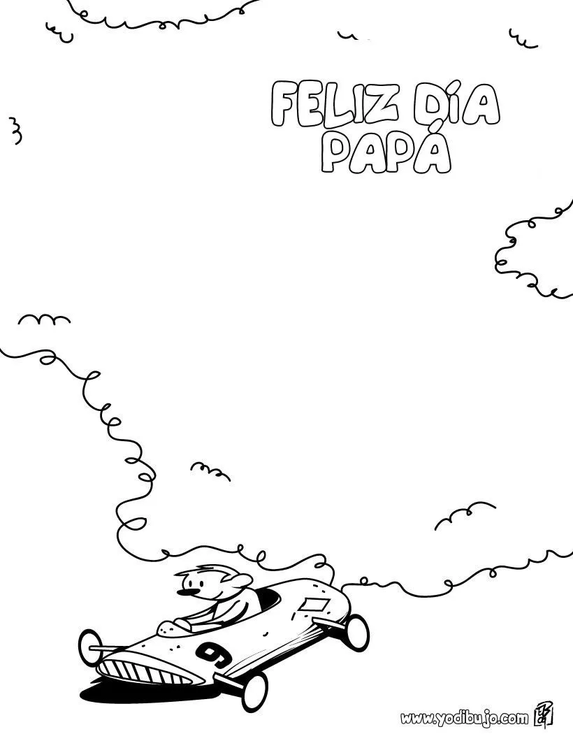 Dibujos para colorear DIA DEL PADRE, dia del padre COCHE para imprimir