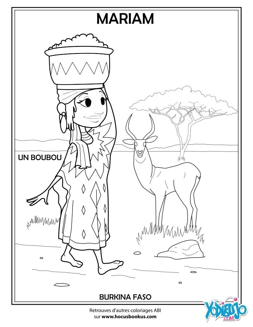 Dibujos para colorear los PAISES, Mariam de Africa del Oeste para ...